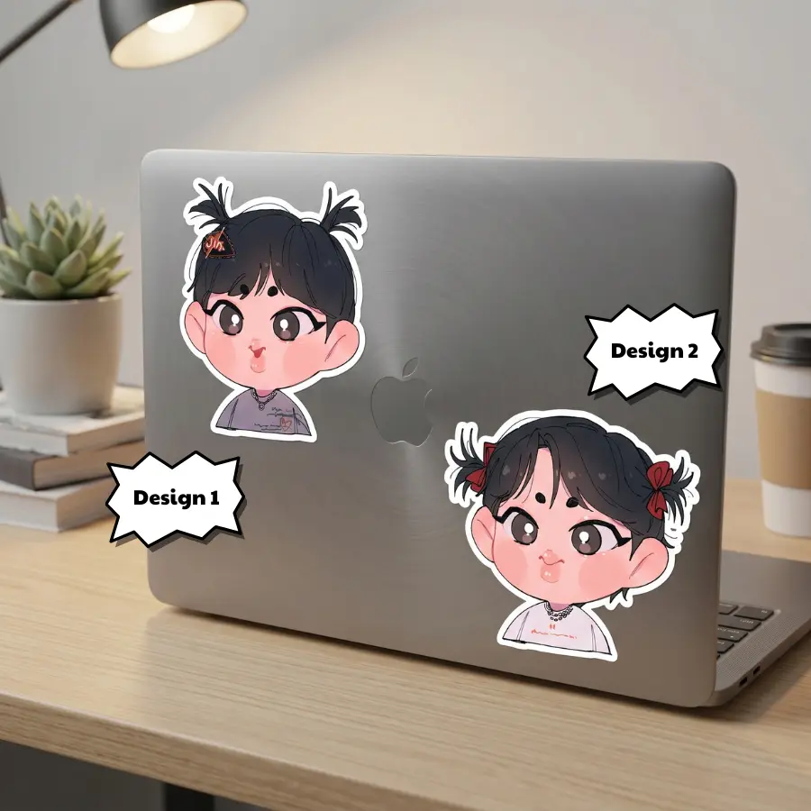 [Sticker] Cute Jinn Hair Bun Sticker, Gift For Fan Car Magnet