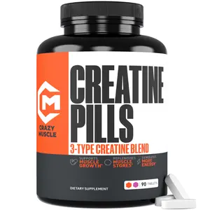 Creatine Monohydrate Pills, Capsules & Powder - 5g per Serving - Premium 3 Type Three-atine Creatine Blend - Made in the USA (30 & 60 Servings)