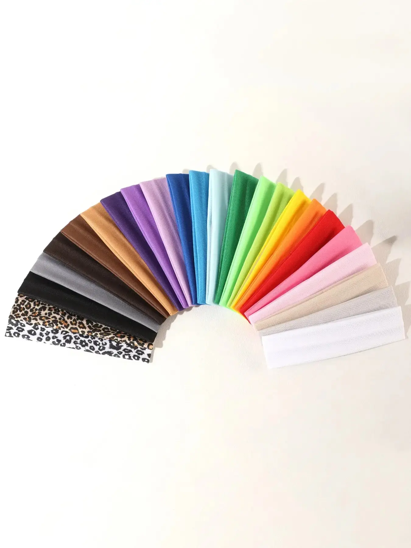 24pcs Women's Leopard Print Sporty Hair Bands, Elastic Stretchy Sweat-Wicking Sports Workout Headbands for Yoga Running Spa, Fashion Dot Hair Accessories