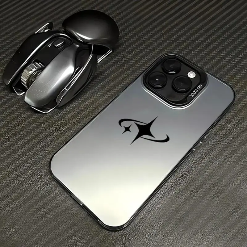 Minimalist Star Pattern Case for iPhone 17 Pro Max 16 Plus 15 14 13 12 11 Air XR E Matte Shockproof Anti-Scratch Stylish Smartphone Cover