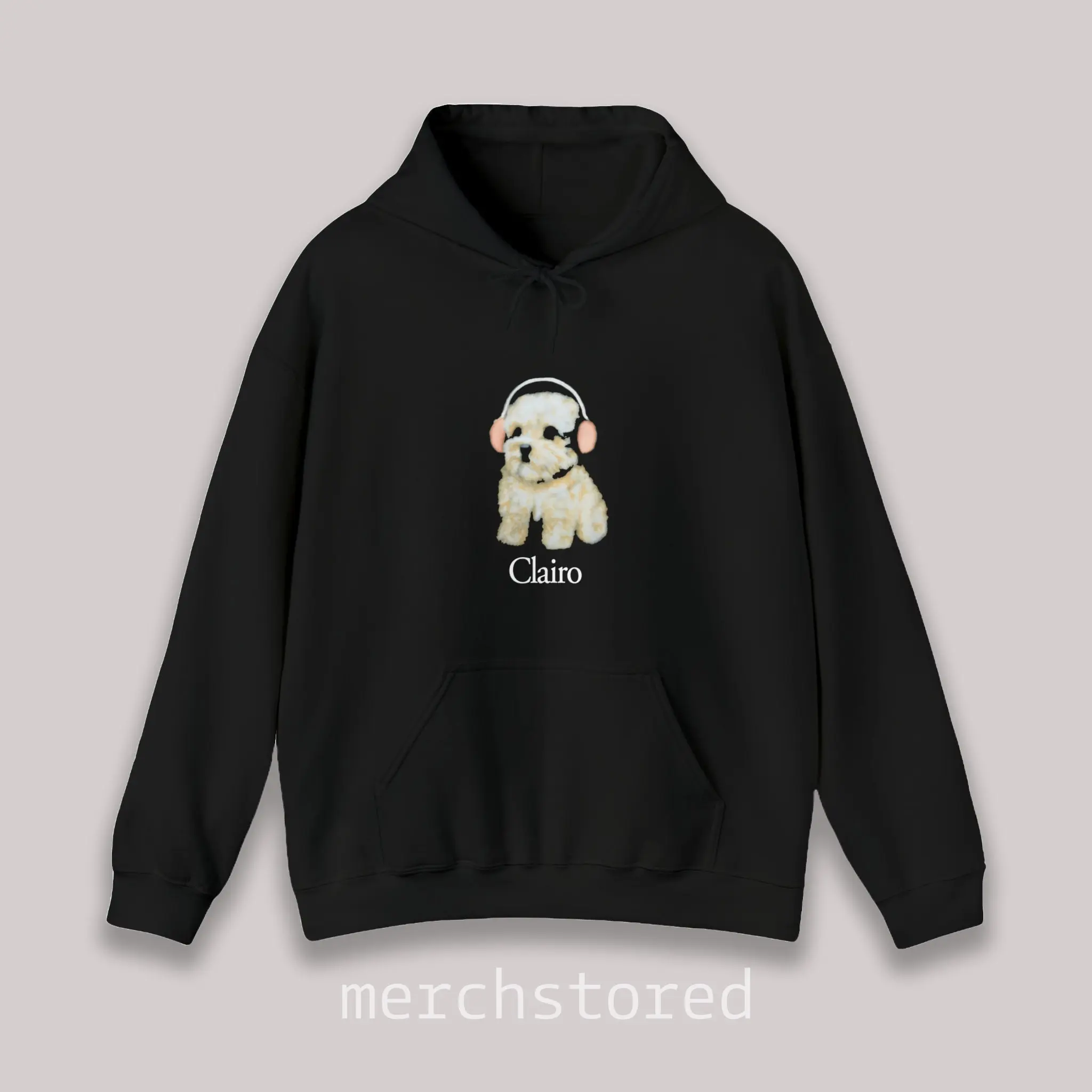 Clairo Dog Puppy Headphones Hoodie Merch | Y2K Indie Cute Trend Gift Graphic Hoodie Sling Immunity Trending Style Bedroom Pop Clothing