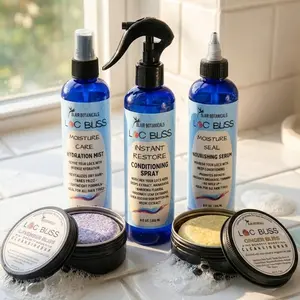 Loc Bliss Total Resett Kit - Full System - Loc Shampoo, Conditioning Spray, Daily Hydration Mist, Nourishing Serum to treat dry color treated locs and natural styles
