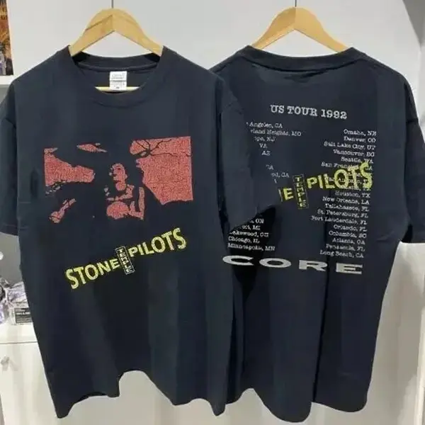 [SALE UP TO 50%] Stone Temple Pilots Tour 1992 Band 2 Side Black Unisex T-shirt Reprint S-5XL