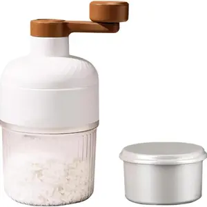 Manual Ice Shaver Machine Set with Frozen Mold, Stainless Steel Blades, Hand Crank Handle, Includes Box and Ice Cup, Small Portable DIY Tool, Ice Crusher Machine