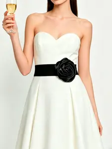 1pc Fashionable Rhinestone Waist Belt, Large Rose Knot Design, Casual All-Season Accessory, Perfect Gift for Girlfriend