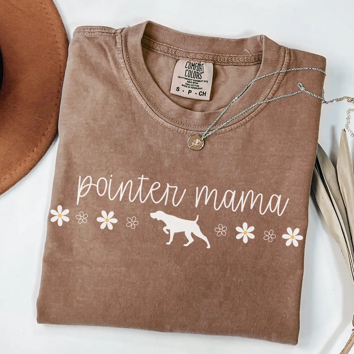 Men's German Shorthaired Pointer Cotton T-Shirt - Menswear Classic Graphic Basic Layer Top, Casual Comfy Light Floral Print Everyday Wear, GSP Mama Lover Gift, Tshirt, Soft, Streetwear, Fabric
