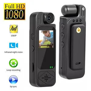 Mini Full HD 1080P Video Camcorder with 180° Rotating Zoom Lens, Night Vision, 1100mAh 5H Battery, Loop Recording, Infrared Lights, SD Card Slot for Outdoor Sports, Travel