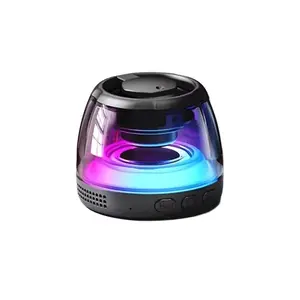 Joytutus Portable Magnetic Bluetooth Speaker - 360° Holographic Audio, Waterproof Metal Stereo Subwoofer, Compact Outdoor Wireless Sound System with TF Card Slot, RGB Lights, Black, Summervibes Design,summervibes