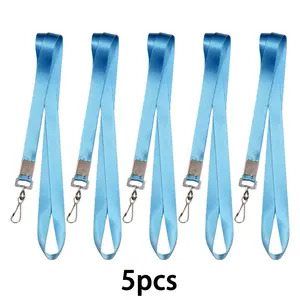 5PCS  Premium Multi-Color Lanyards with Metal J-Hook 📎 Bulk ID Holder Straps for Staff, Events & Conferences | Comfortable & Sturdy Work Essentials