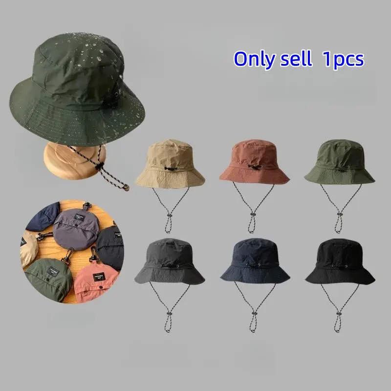 Foldable Outdoor Hiking Buckets Hat, 1 Count Portable Waterproof Quick Drying Fishing Hat with Backpack Buckle, Outdoor Sun Protection Cap for Men & Women Camping Hat, Outdoor Hats