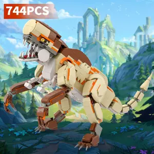 119/321/744pcs New Sci-fi Movies Jurassicess and World Indominus Rex Dinosaur Building Blocks Creative Expert Triceratops Tyrannosaurus Rex Model Bricks Toys,Prefer dinosaur enthusiasts to collect model ornaments and sci-fi movie fans to collect Kits