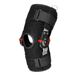 Knee Brace Stabilizers & Hinges [SpringGlowUp] for Injury or Surgery Recovery Open Patella Design with Dual Hinges Men & Women Black Healthcare Tool Lightweight Compression cyber monday breathable Aid Support Adjustable