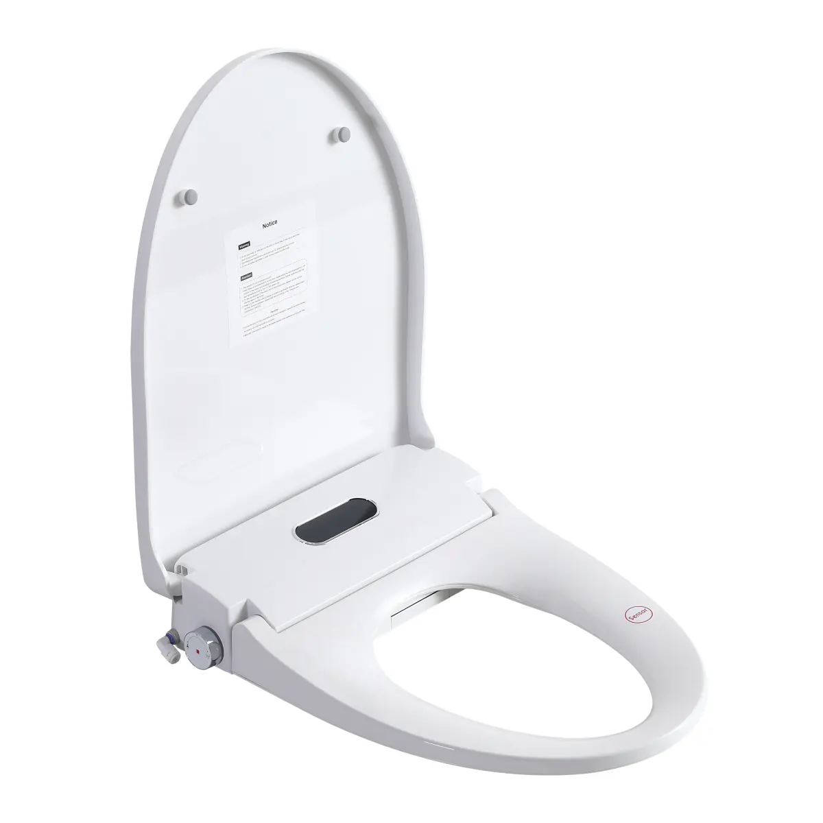20.2*15.24*3.74 Inch Smart Bidet Seat Instant Heating Heated Seat Soft Close LED Display Night Light Multi Washing Modes Self-Cleaning Nozzle Side Control Remote Control Fits Elongated Toilets, Self-Cleaning Toilet Seats, Soft-Close Toilet Seats