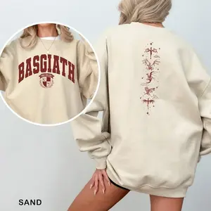 [Sale Up To 50%] Basgiath War College Sweatshirt, Fantasy College Crewneck, Dragon Rider Bookish, Unisex Sweater, streetwear graphic tee