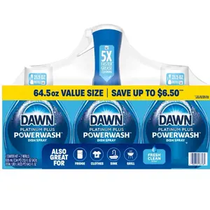 Dawn Platinum Plus Dish Soap, Powerful Grease-Cutting Liquid Cleaner for Daily Dishwashing