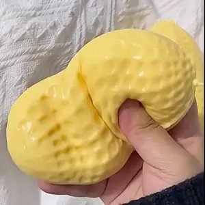 Peanut Stress Ball Crunchy Squeeze Ball Decor Buttery Soft Squishy Fidget Ornament ASMR Sensory Anti Stress Ball for Kids Adults