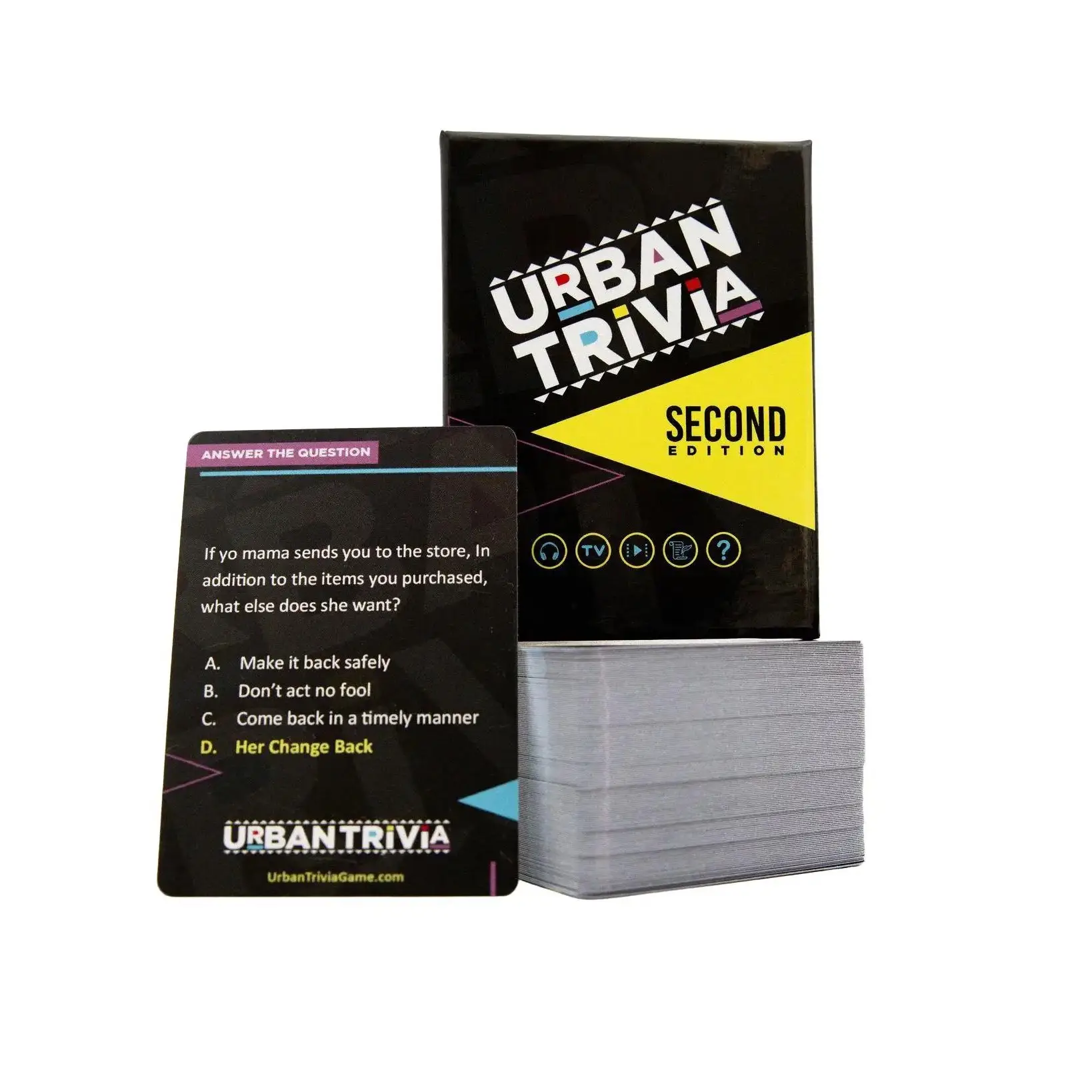 Urban Trivia Game 2nd Edition - Black Card Game for The Culture! Fun Trivia on Black TV, Movies, Music, Sports, & Growing Up Black! Great Trivia for A