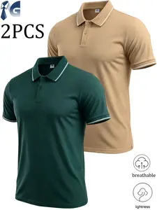 New two-pack heavyweight men’s shirts—casual, versatile, and stylish. Soft and breathable fabric with 3D cutting, suitable for golf and business occasions. Color-block design, perfect for sports, office wear, and everyday outfits
