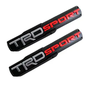 TRD Sport Off Road 3D ABS Door Emblem Badge Black & Red Set of 2 Self-Adhesive Model Nameplate Decals for Toyota Tacoma Tundra SR5 V6 4X4 Sport Pro Truck Car Enthusiast Gift Sticker