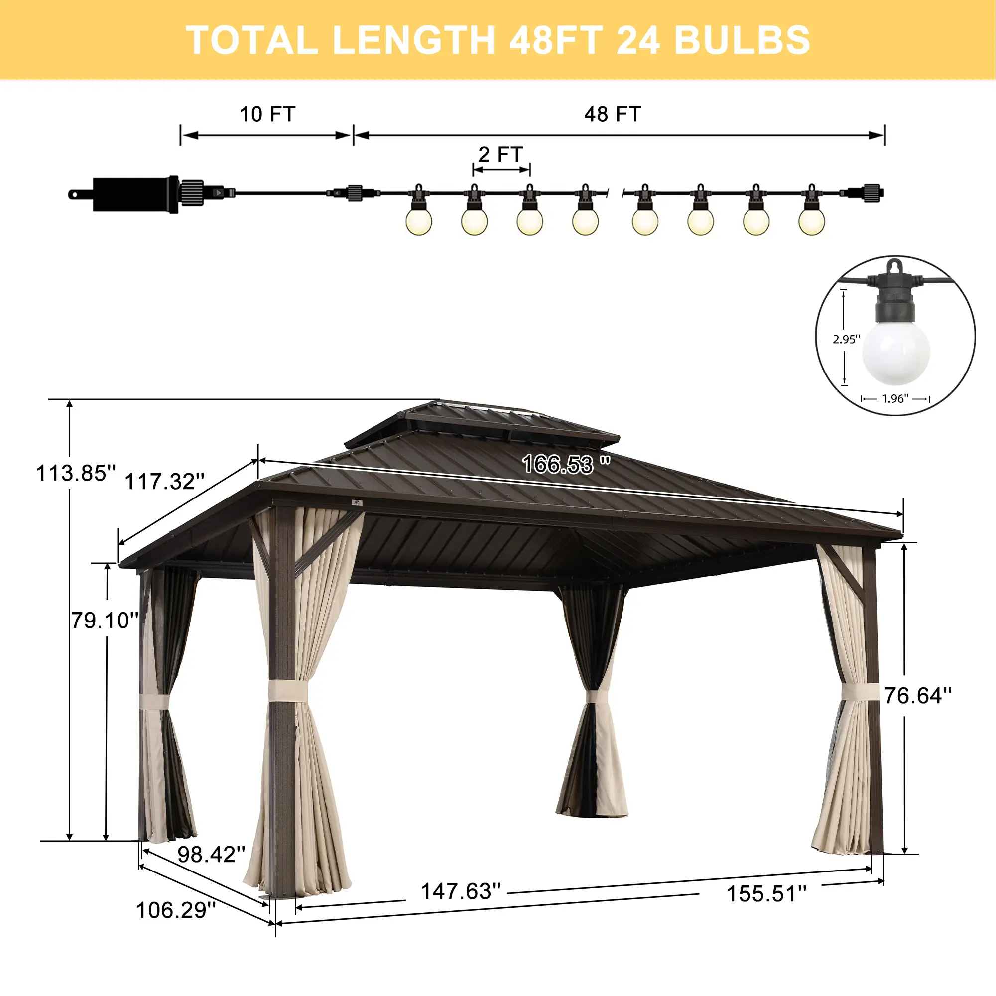 10' × 14' with 24 Lights