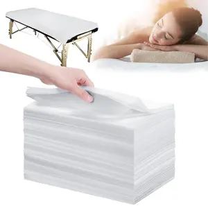 Disposable Bed Sheets 100 Pcs 31" x 71" Massage Table Sheets Non Woven Fabric SPA Bed Cover Breathable for Massage Beauty Tattoos White