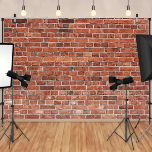 Red Retro Brick Wall Photo Backdrop Brick Photograph Background Fireplace Decor Baby Shower Birthday Wedding Party Home Decoration Photo Booth Studio Prop Banner (10x8 FT)
