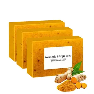 Ginger Soap, 2/3 Counts Natural Exfoliating Kojic Acid Turmeric Soap Bar, Moisturizing Body Soap for All Skin Types, Skin Care Product for Women & Men
