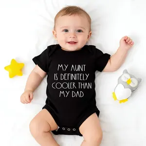 My Aunt is Definitely Cooler Than My Dad Funny Baby Bodysuit | Auntie Baby Outfit | Newborn Infant One Piece | Baby Shower Gift from Aunt | Gender Neutral Baby Clothes