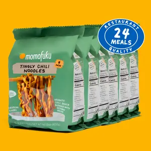 Momofuku Tingly Chili Noodles 24 Packs | Restaurant Quality Instant Noodles with Aromatic Chili Sauce Blended with Premium Spices
