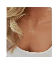 Gold Bohemian Multi Layer Moon Necklace - Elegant Design for Any Occasion
