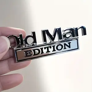 Old Man Edition 3D Emblem Sticker Badge Fender Funny Decals Car Truck Replacement Door Decoration For Universal Vehicle SUV Motorcycle