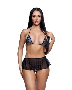 6792 - Mesh Flutter Skirt Gothic Y2K Style Mini Length Breathable Lightweight Summer Fashion