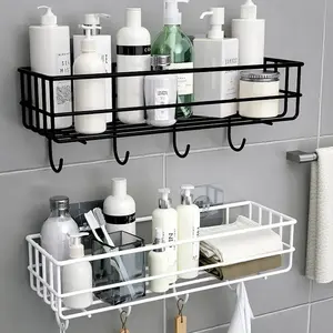 Premium Iron Bathroom Corner Shelf Organizer – Wall Mount, No-Drill