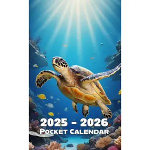 Pocket Calendar 2025 - 2026 for Purse: 2 Year Pocket Planner January 2025 - December 2026 | Sea Turtle Cover Design Paperback – September 4, 2024