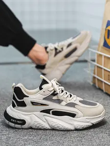 Men's Mesh Running Shoes, Walking Running Shoes, Sports Shoes, Sporty Outdoor Fashion, Breathable Low-Top Sneakers, Casual Versatile Trendy Footwear, All Seasons