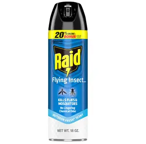 Raid Flying Insect Spray, Outdoor Fresh Scent, Kills Flies, Mosquitoes, and Other Flying Insects on Contact, for Indoor and Outdoor Use, 18oz