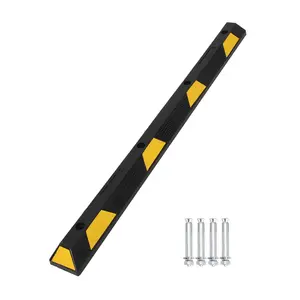 Rubber Parking Curb 72" Parking Stopper with 8 High Reflective Safety Stripes, Durable Garage Wheel Stoppers Parking Curb for Car, Truck, RV and Trailer