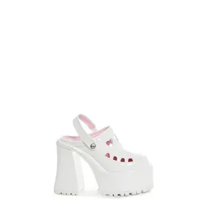 Girly Cues Platform Clogs - White