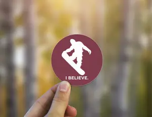 Sasquatch I Believe Snowboarding Sticker