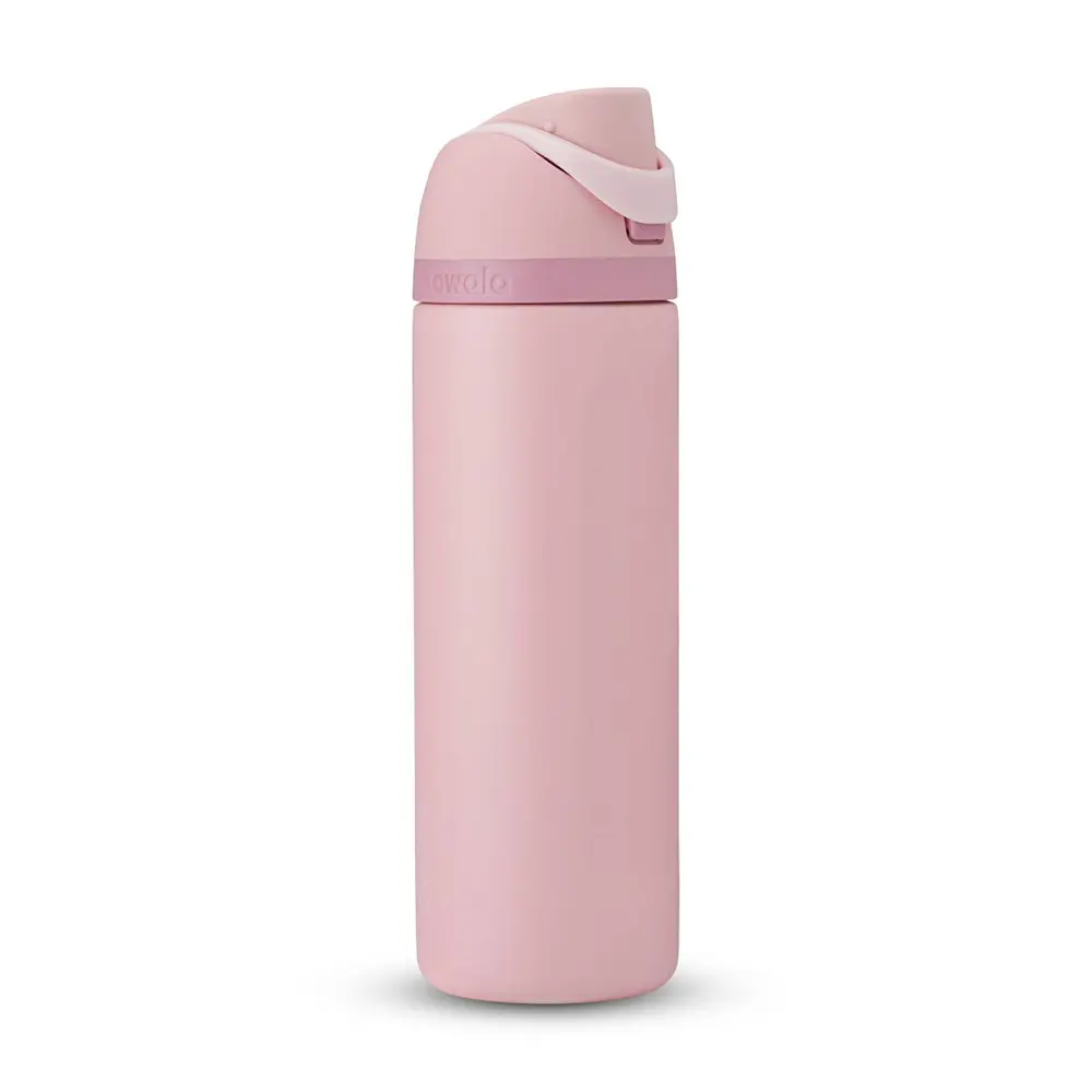 Owala FreeSip Blush Pink Stainless Steel Water Bottle – Monochrome Soft Rose Insulated Bottle with Built-In Straw & Leakproof Lid