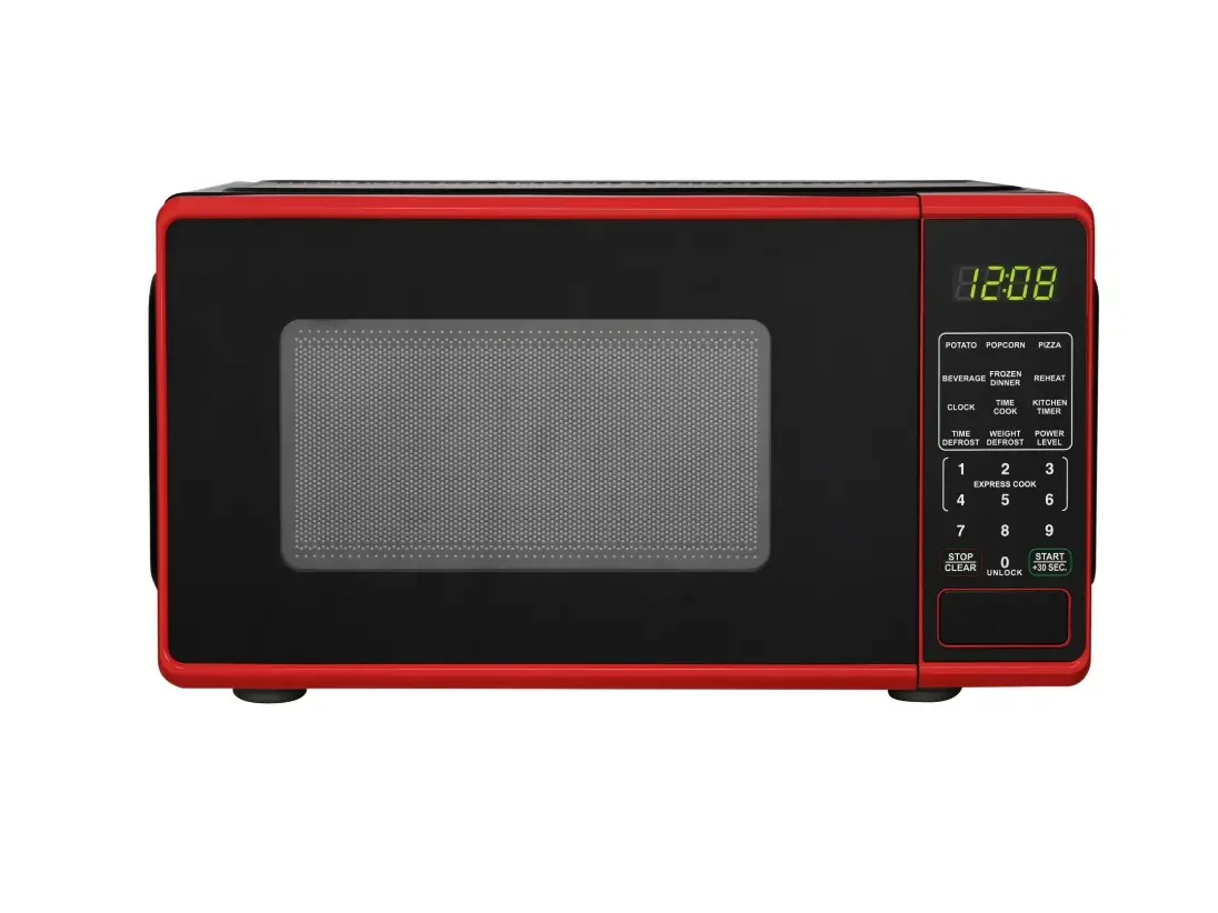 0.7 Cu ft Countertop Microwave Oven, 700 Watts, Red