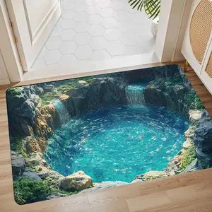Non-Slip Door Mat Bathroom Rug, Bathroom Mats, 20x32 Inch Low Profile Rubber Bottom, Decorative Floor Mat for Living Room Bedroom Kitchen, Indoor Outdoor Use