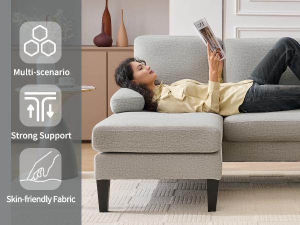 【2 Packages】98" U Shaped Couch with 18" Seat Height, Sectional Couches for Living Room, 4 Seater Couch Set with Double Chaise for Apartment, Living Room Sofas, Chenille