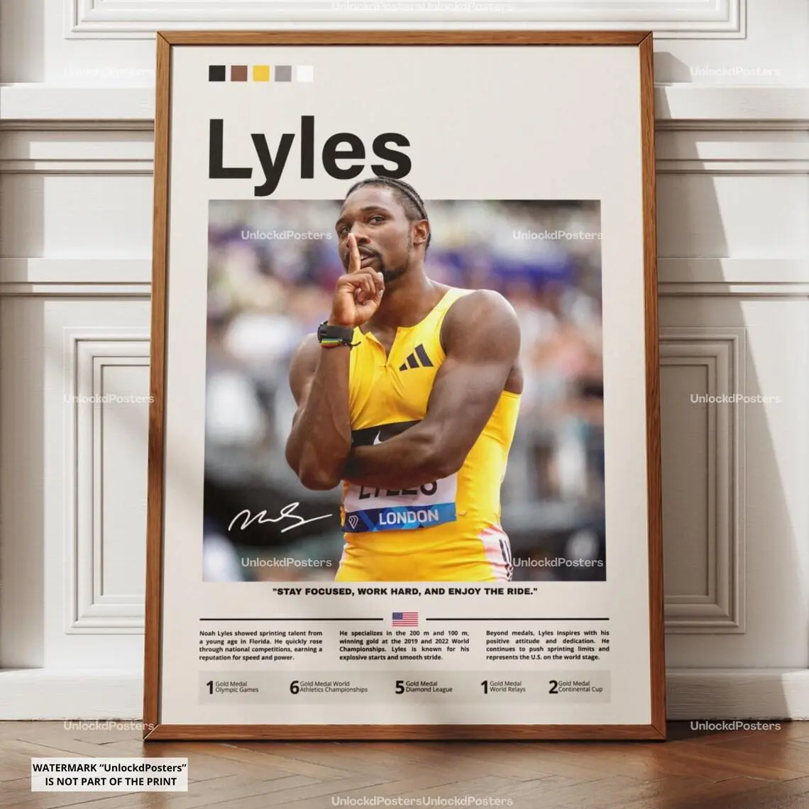 Noah Lyles Poster, Noah Lyles Décor, Lyles Print, Track And Field Poster, Sprinter Wall Decor, Lyles Fan Gift, Athlete Sport Print