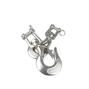 304 Stainless Steel American Cargo Hook, Lifting Hook, Fork Lift Hook, Pulley Hoist Hook, Thick Body Anti-Slip Universal Grab Hook