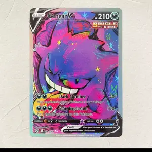 English Gengar Fan Art Pokemon Trading Card, Collectible for Pokemon Hobby Enthusiasts