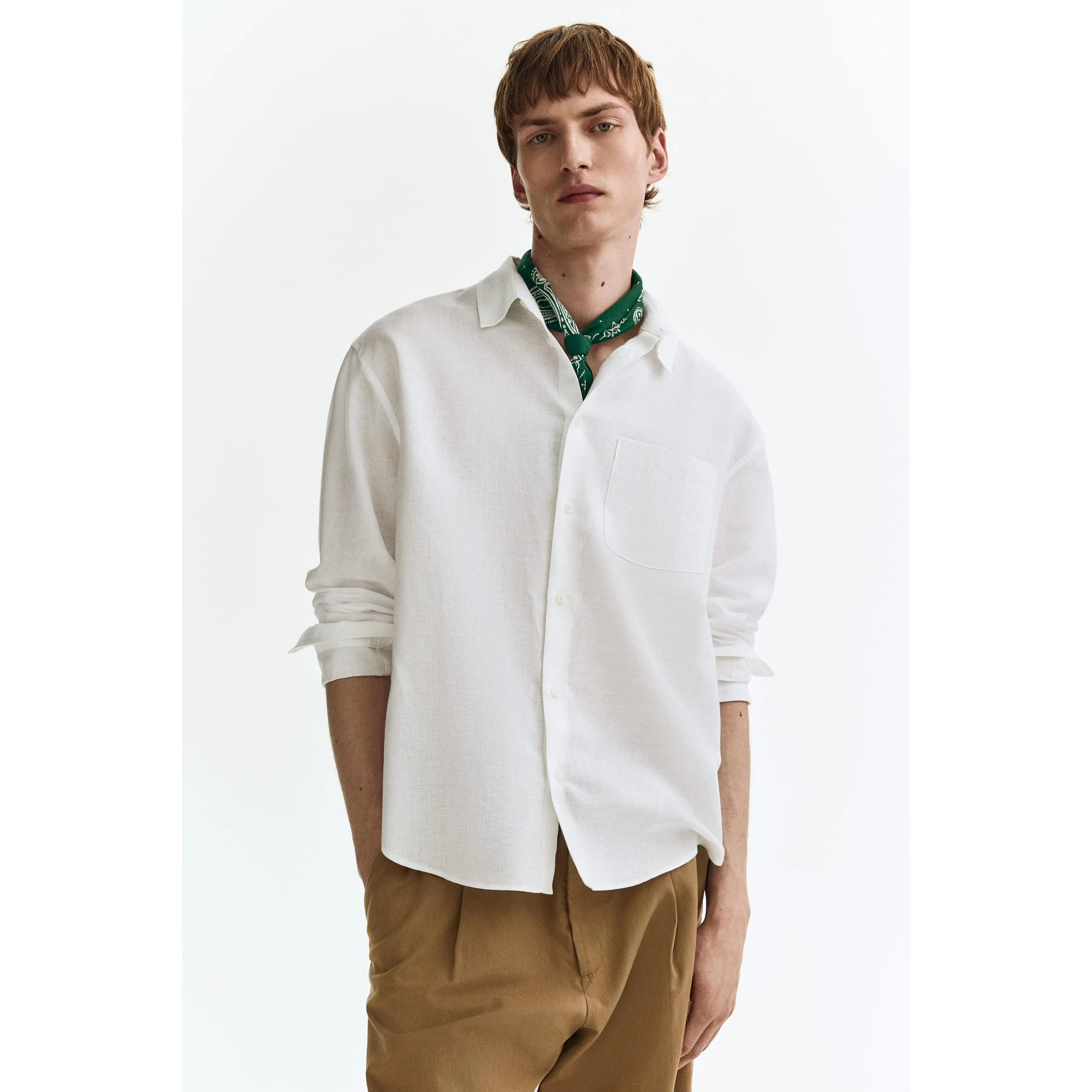 H&M Relaxed Fit Linen-blend shirt - TikTok Shop