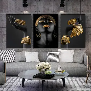 3 pieces of African women wall art posters for living room and bedroom decoration, home decor