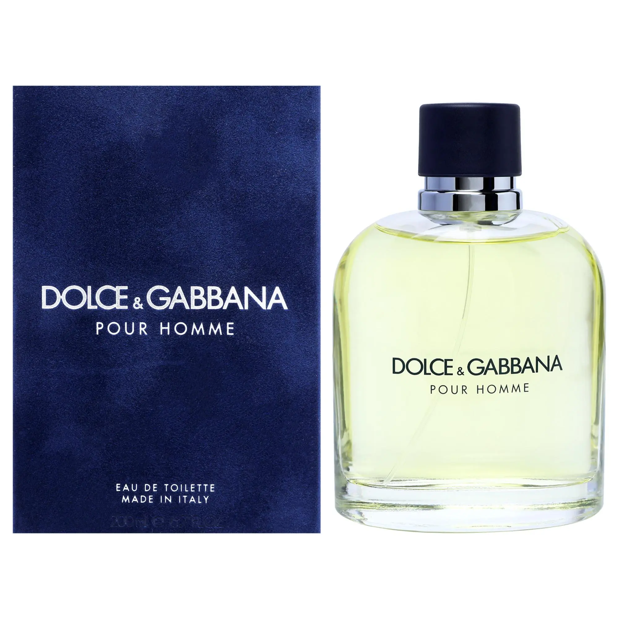 DOLCE & GABBANA Pour Homme Men's Eau de Toilette Spray, 6.7 oz Authentic Italian Craftsmanship Fragrance in Classic Navy Box