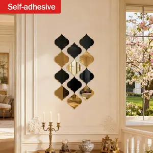 Moroccan Gold Lantern Art Wall Mirror, Modern Luxury Decorative Hanging Piece, Home Decoration, Creative Gift